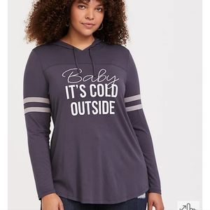 Torrid Supersoft Baby It's Cold Outside Gray Hoodie